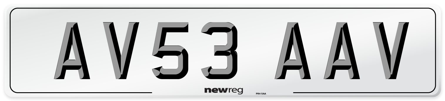 AV53 AAV Number Plate from New Reg